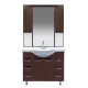 Тумба под раковину Misty Жасмин 105 с 6-ю ящиками коричневая эмаль П-Жас01105-1416Я