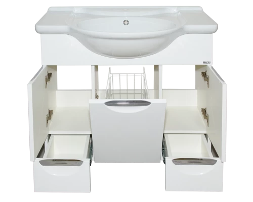 Тумба под раковину Misty Жасмин 95 с 6-ю ящиками белая эмаль П-Жас01095-0116Я
