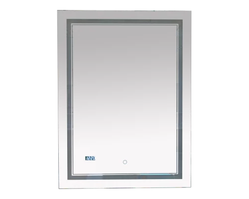 Зеркало Misty 2 Неон - Зеркало LED600х800 сенсор на зеркале + часы (двойная подсветка)