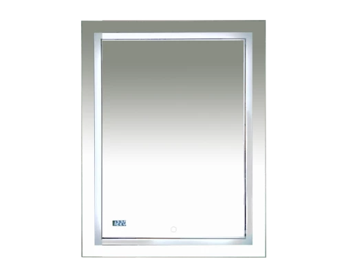 Зеркало Misty 2 Неон - Зеркало LED600х800 сенсор на зеркале + часы (двойная подсветка)