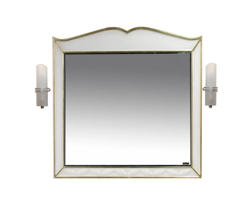 Зеркало Misty Анжелика - 100 Зеркало белое сусальное золотосо светильниками Л-Анж02100-391Св