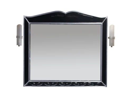 Зеркало Misty Анжелика - 100 Зеркало черн. сусальн. серебро со светильниками Л-Анж02100-421Св