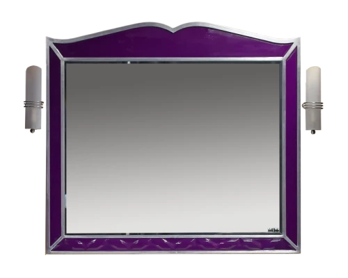 Зеркало Misty Анжелика - 100 Зеркало сиреневоесусальное серебро со светильниками Л-Анж02100-411Св