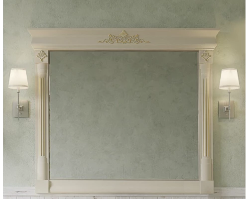 Зеркало Misty Астория Gold 120 бежевое глянец Л-Асг02120-3818Св