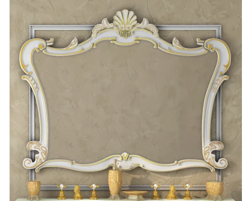 Зеркало Misty Bianco 90 белое сусальное золото Л-Бья02090-391