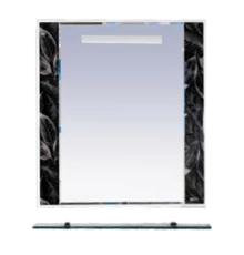 Зеркало Misty Боливия- 75 Зеркало белое с полочкой (черная ночь) Л-Бол03075-235