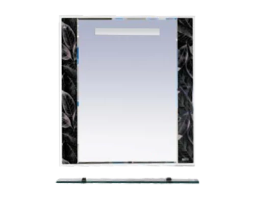 Зеркало Misty Боливия- 75 Зеркало белое с полочкой (черная ночь) Л-Бол03075-235