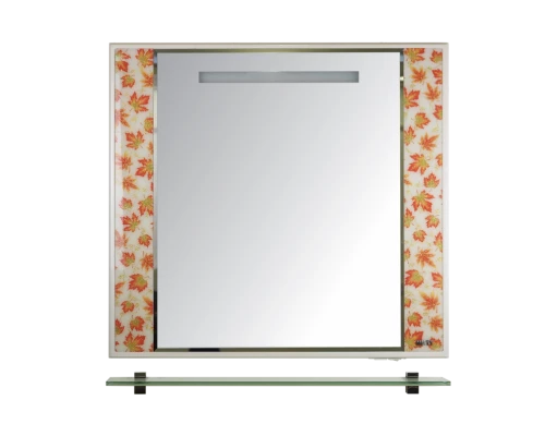 Зеркало Misty Канада - 90 Зеркало бел. с полочкой (кленовый лист) Л-Кан03090-315