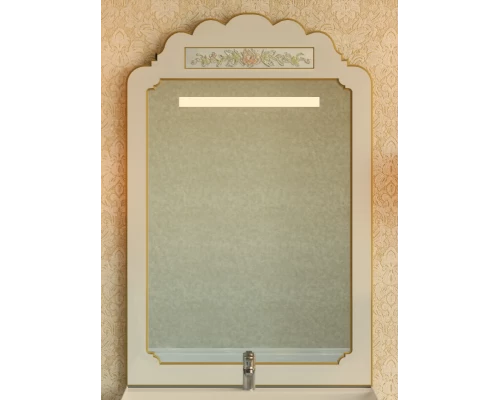 Зеркало Misty Milano 80 бежевое патина/декор Л-Мил02080-033