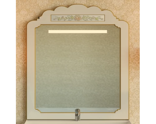 Зеркало Misty Milano 90 бежевое патина/декор Л-Мил02090-033