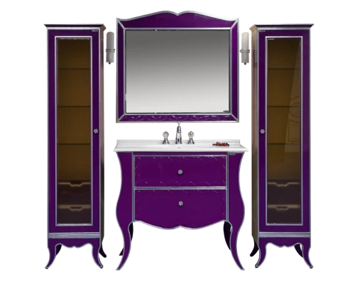 Зеркало Misty Анжелика - 100 Зеркало сиреневоесусальное серебро со светильниками Л-Анж02100-411Св