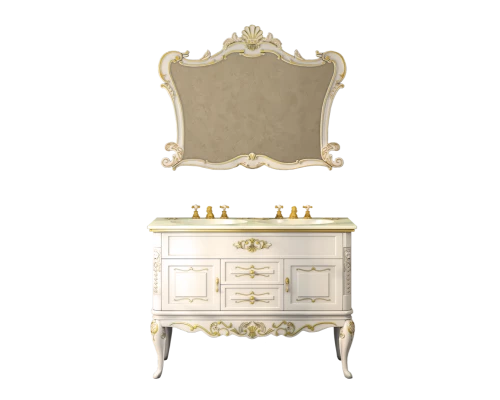 Зеркало Misty Bianco 100 белое сусальное золото Л-Бья02100-391