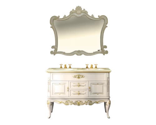 Зеркало Misty Bianco 120 бежевое сусальное золото Л-Бья02120-381