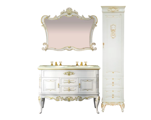 Зеркало Misty Bianco 100 белое сусальное золото Л-Бья02100-391