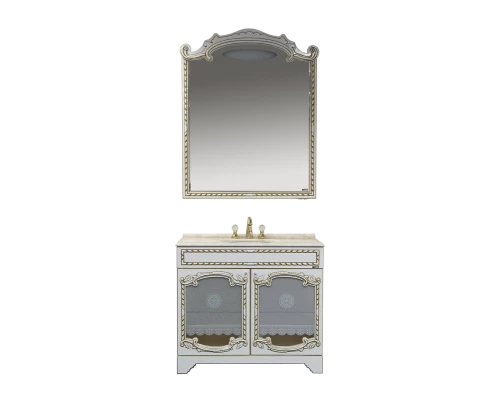 Зеркало Misty Элис -100 Зеркало белая патина/стекло Л-Эли02100-013