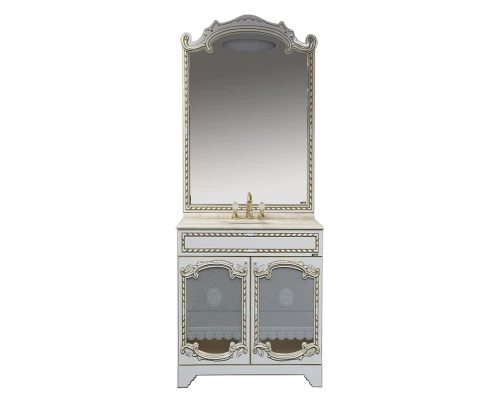 Зеркало Misty Элис - 80 Зеркало белая.патина/стекло Л-Эли02080-013