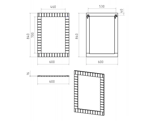 Зеркало Brevita Gloster - 60 (графит)