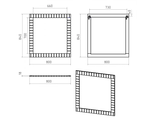 Зеркало Brevita Gloster - 80 (графит)