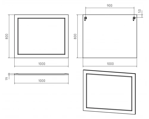 Зеркало Misty Лейла - 100 в раме белое П-Лей02100-011