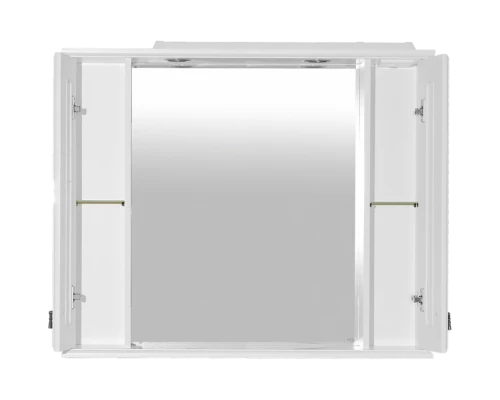Зеркальный шкаф Misty Лувр - 105 с 2-мя шкафчиками белый П-Лвр03105-0122Ш