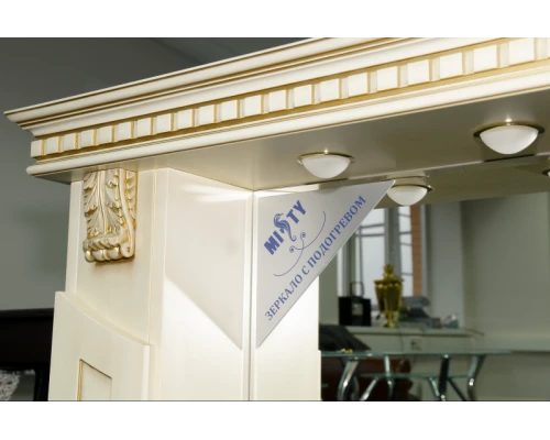 Зеркальный шкаф Misty Афина -120 Зеркало-шкаф бежевое патина Л-Афи04120-033