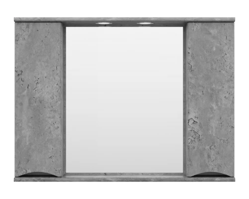 Зеркальный шкаф Misty Атлантик - 100 (серый камень) П-Атл-4100-050