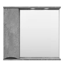 Зеркальный шкаф Misty Атлантик - 80 левый (серый камень) П-Атл-4080-050Л