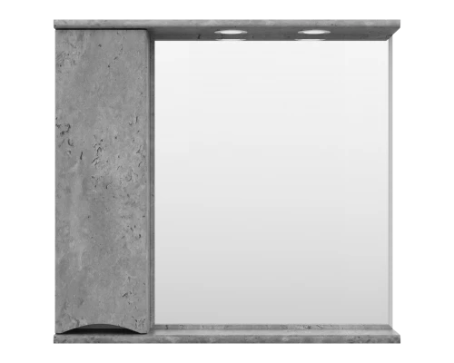 Зеркальный шкаф Misty Атлантик - 80 левый (серый камень) П-Атл-4080-050Л