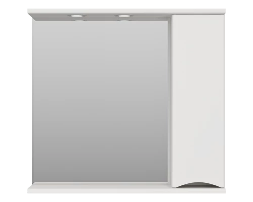 Зеркальный шкаф Misty Атлантик - 80 правый (белый) П-Атл-4080-010П