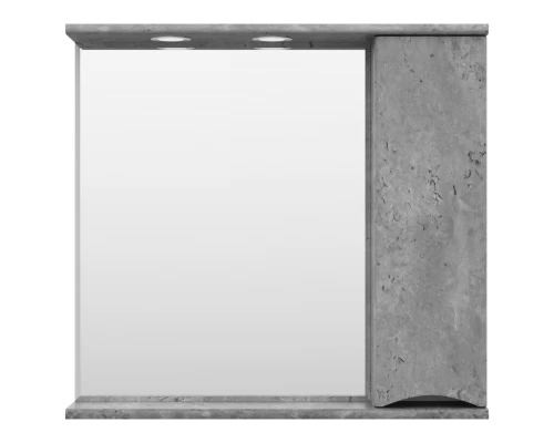 Зеркальный шкаф Misty Атлантик - 80 правый (серый камень) П-Атл-4080-050П