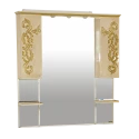 Зеркальный шкаф Misty Бабочка -120 Зеркало-шкаф (свет) бежевое патина Л-Баб04120-033Св