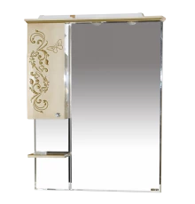 Зеркальный шкаф Misty Бабочка - 90 Зеркало-шкаф лев.(свет) бежевое патина Л-Баб04090-033СвЛ