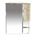 Зеркальный шкаф Misty Бабочка - 90 Зеркало-шкаф прав.(свет) бежевое патина Л-Баб04090-033СвП