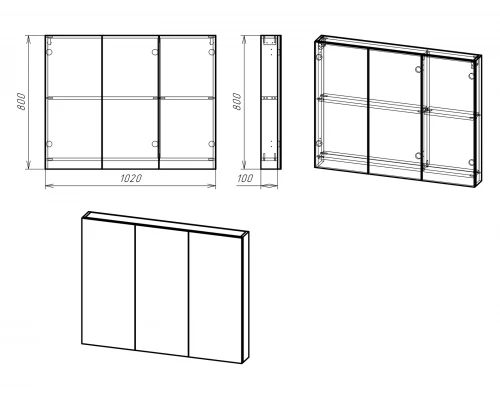 Зеркальный шкаф Misty Балтика-105 Зеркало-шкафбез света Э-Бал04105-011