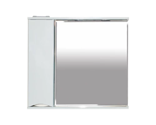 Зеркальный шкаф Misty Элвис - 85 Зеркало-шкаф лев. (свет)белая эмаль П-Элв-01085-011Л