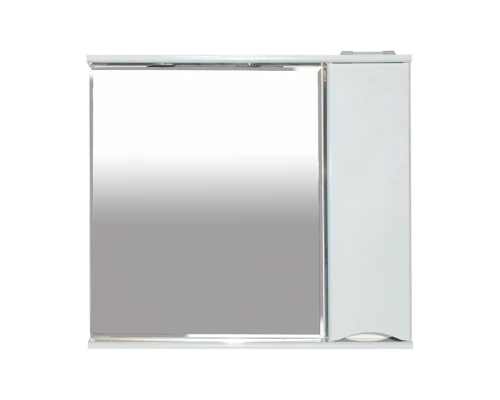 Зеркальный шкаф Misty Элвис - 85 Зеркало-шкаф прав. (свет) белая эмаль П-Элв-01085-011П