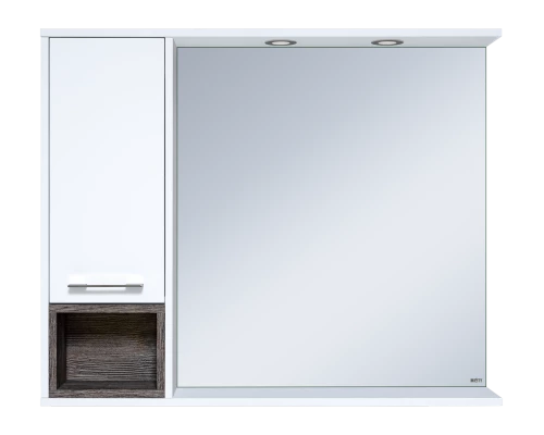 Зеркальный шкаф Misty Фетта - 100 с нишей белый левый П-Фет04100-011Л