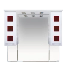 Зеркальный шкаф Misty Кармен -100 Зеркало-шкаф бел.плен/красн.стекло П-Крм04100-2615
