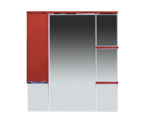 Зеркальный шкаф Misty Кристи - 90 Зеркало - шкаф лев. (свет) красное П-Кри02090-041СвЛ