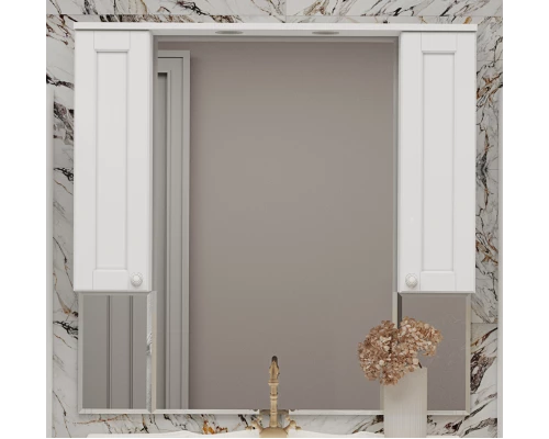 Зеркальный шкаф Misty Латте - 105 белый П-Лат02105-011