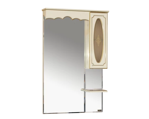 Зеркальный шкаф Misty Монако - 70 Зеркало - шкаф прав. беж. патина/стекло Л-Мнк02070-033П