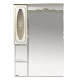 Зеркальный шкаф Misty Монако - 80 Зеркало - шкаф лев. белая патина/стекло Л-Мнк02080-013Л