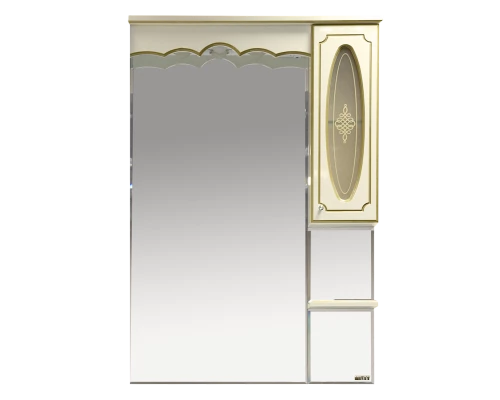 Зеркальный шкаф Misty Монако - 80 Зеркало - шкаф прав. беж патина/стекло Л-Мнк02080-033П