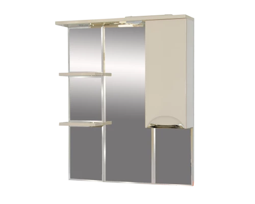 Зеркальный шкаф Misty Орхидея - 75 со светом бежевый правый П-Жас02075-031СвП