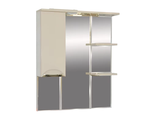 Зеркальный шкаф Misty Орхидея - 85 со светом бежевый левый П-Жас02085-031СвЛ