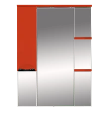 Зеркальный шкаф Misty Жасмин -75 Зеркало - шкаф лев. (свет) красная ПЛЕНКА П-Жас02075-042СвЛ