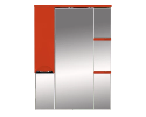 Зеркальный шкаф Misty Жасмин -75 Зеркало - шкаф лев. (свет) красная ПЛЕНКА П-Жас02075-042СвЛ