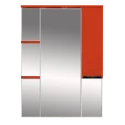 Зеркальный шкаф Misty Жасмин -75 Зеркало - шкаф прав. (свет) красная ПЛЕНКА П-Жас02075-042СвП