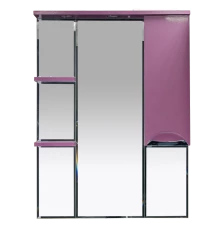 Зеркальный шкаф Misty Жасмин - 75 правый (свет) розовая плёнка П-Жас02075-122СвП
