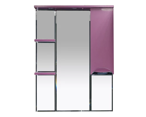 Зеркальный шкаф Misty Жасмин - 75 правый (свет) розовая плёнка П-Жас02075-122СвП